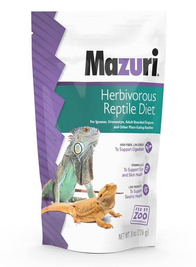 Mazuri® Herbivorous Reptile Diet | Food for Plant-Eating Herbivorous Lizards, Green Iguanas, Uromastyx Lizards | 8 Ounce (8 OZ) Bag - Image 1